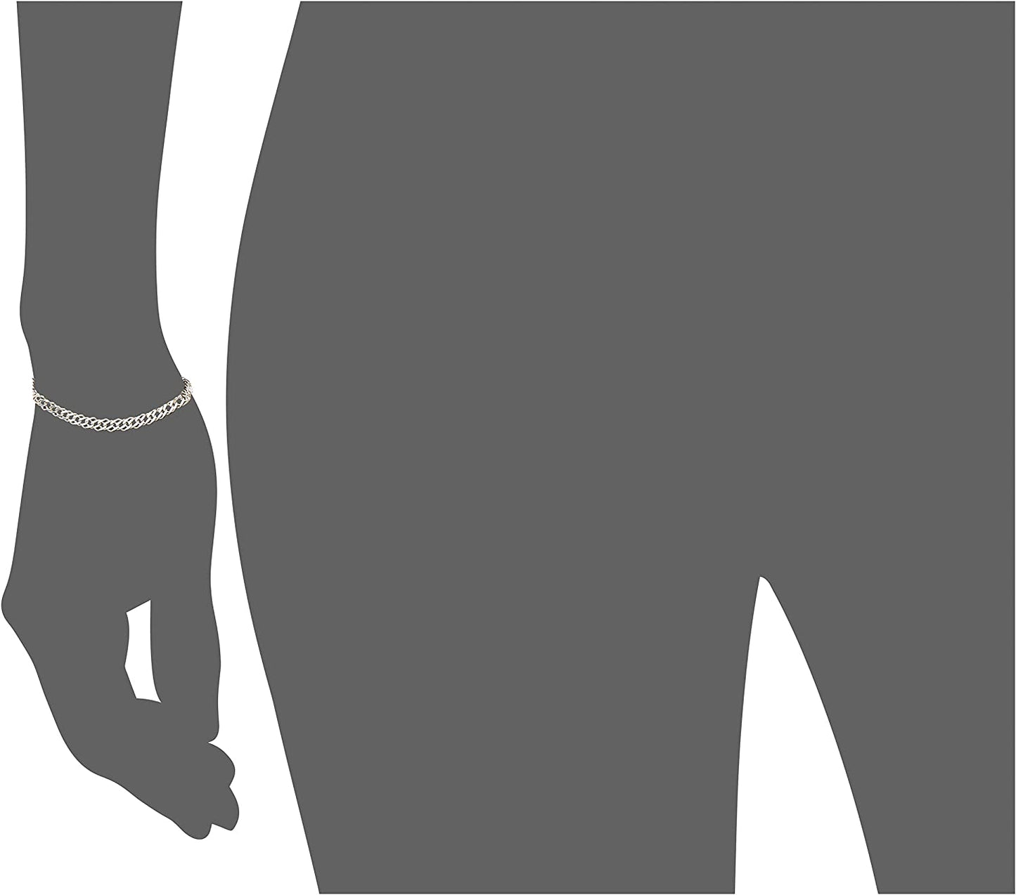Collection Sterling Silver Interlocking Geometric Link Bracelet Apparel & Accessories > Jewelry > Bracelets Amazon Collection   