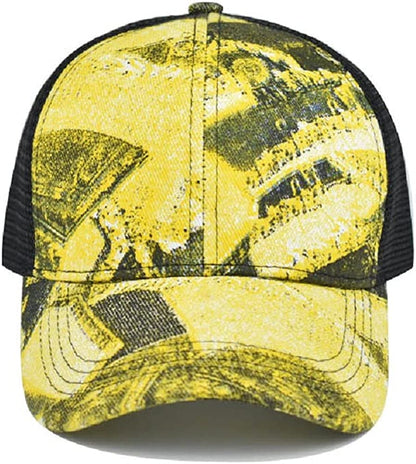Tie Dye Ponytail Hole Baseball Cap for Women Men Adjustable Trucker Mesh Sun Hat Apparel & Accessories > Clothing Accessories > Hats MPARTIDO   