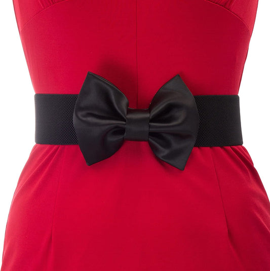 GRACE KARIN Women'S Wide Belt Vintage Big Bow Knot Corset Waistband Apparel & Accessories > Clothing Accessories > Belts GRACE KARIN Black Medium 