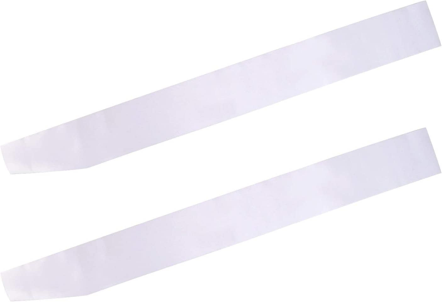 Blank Satin Sash Party Accessory for Wedding, Party Decorations and DIY, White (2) Apparel & Accessories > Clothing Accessories > Sashes EBOOT   