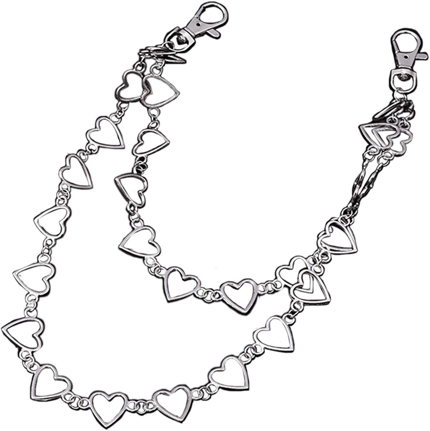 N/Q Punk Gothic Layered Hollow Love Heart Butterfly Star Belly Waist Chain Belt for Women Girls Men Boys Hip Hop Rock Multilayer Unisex Resin Cartoon Colorful Bear Animal Insect Body Jewelry Apparel & Accessories > Jewelry > Body Jewelry N/Q E layered heart  