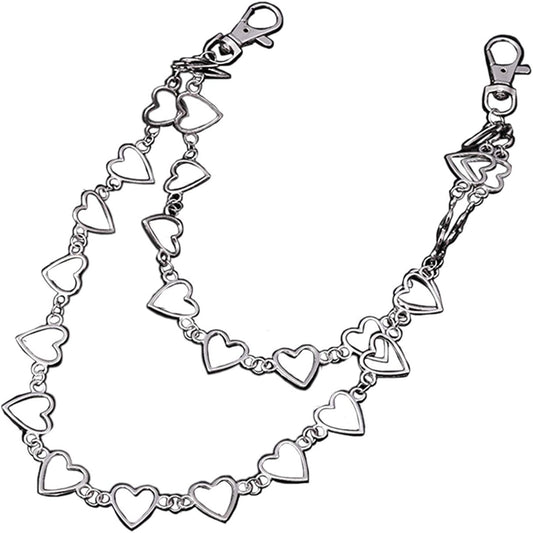 N/Q Punk Gothic Layered Hollow Love Heart Butterfly Star Belly Waist Chain Belt for Women Girls Men Boys Hip Hop Rock Multilayer Unisex Resin Cartoon Colorful Bear Animal Insect Body Jewelry Apparel & Accessories > Jewelry > Body Jewelry N/Q E layered heart  