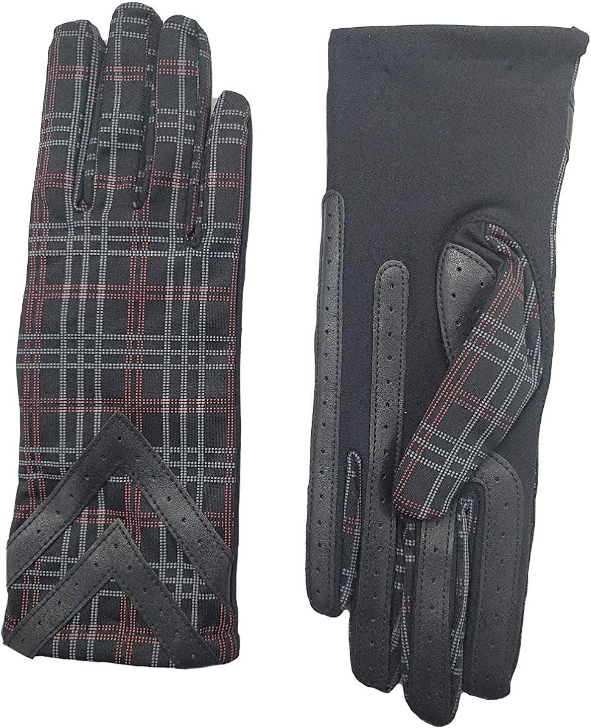 Isotoner Spandex 3-Button Length Chevron Gloves - A30276 (Plaid Print, S/M) Apparel & Accessories > Clothing Accessories > Gloves & Mittens KYLIE MAX   