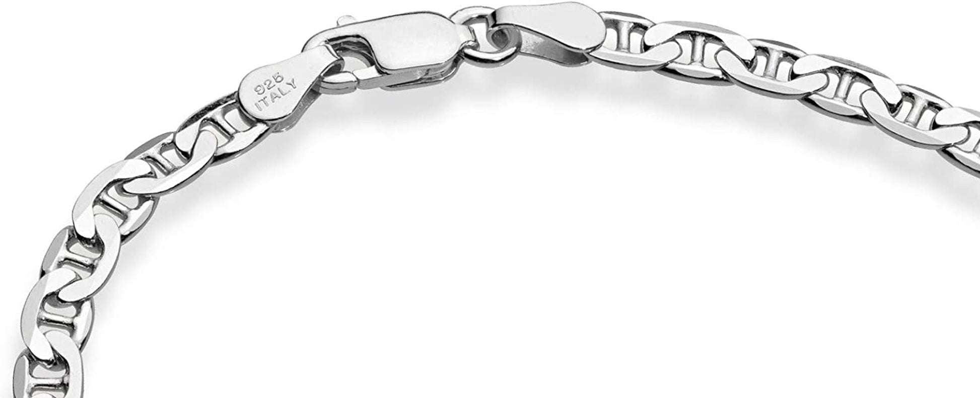 Miabella 925 Sterling Silver Italian 3Mm, 4Mm Solid Diamond-Cut Mariner Link Chain Anklet Ankle Bracelet for Women, Made in Italy Apparel & Accessories > Jewelry > Anklets Miabella   