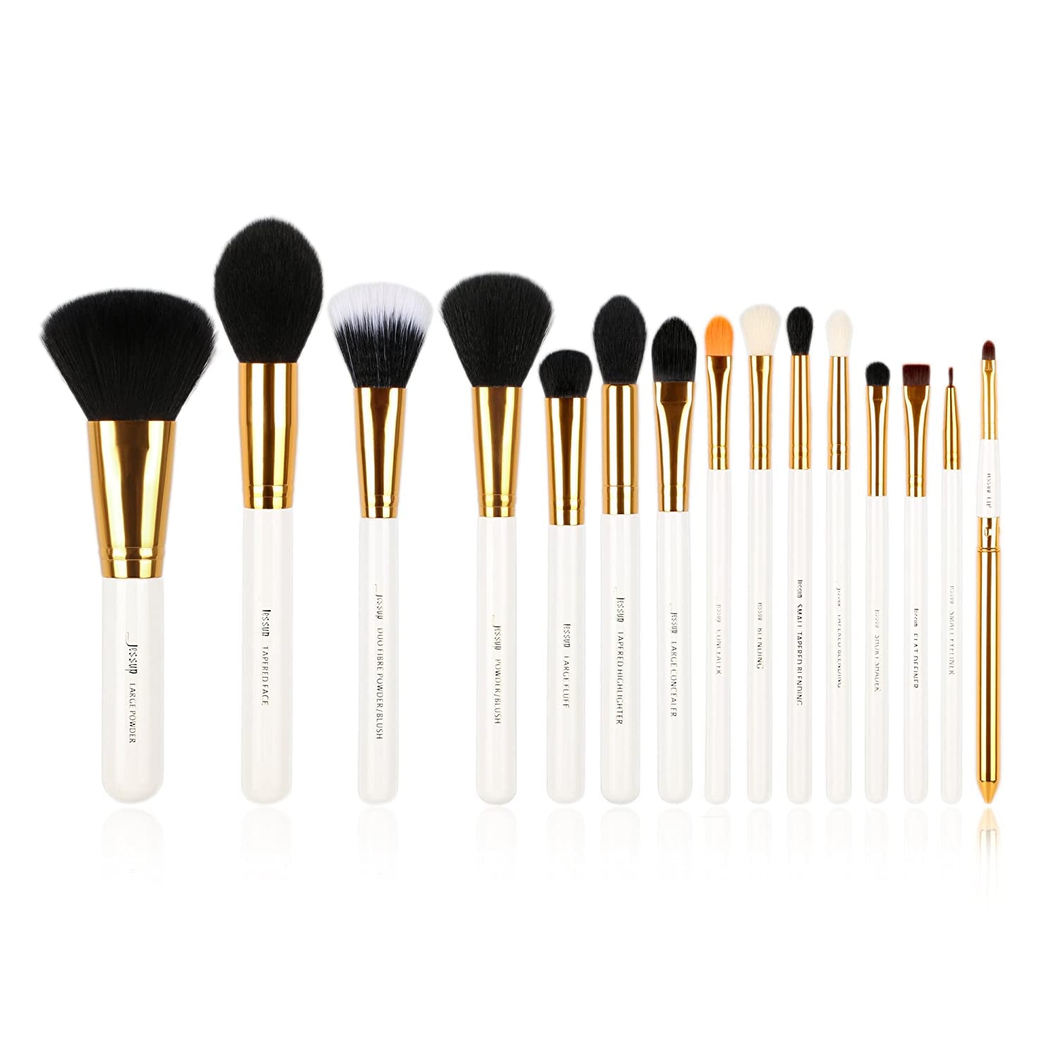 Jessup Pro Makeup Brushes 15 Pcs Makeup Brush Set Beauty Cosmetics Make up Powder Foundation Eyeshadow Eyeliner Blending Lip Brush Tools (Black /Silver) T092 Health & Beauty > Personal Care > Cosmetics > Cosmetic Tools > Makeup Tools Jessup Rose Gold/Pearl White  