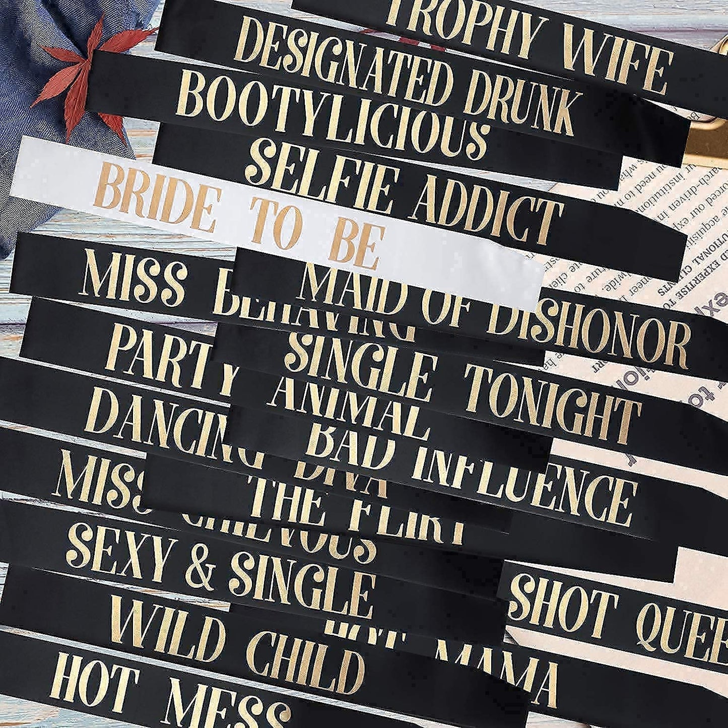 Snsowed 18 Pack Bachelorette Party Sashes, Bride Tribe Funny Bridesmaid Sash Set, Team Bride Sash, Maid of Honor Sash for for Bachelorette Hen Party and Bridal Shower Engagement Wedding Party Apparel & Accessories > Clothing Accessories > Sashes snsowed   