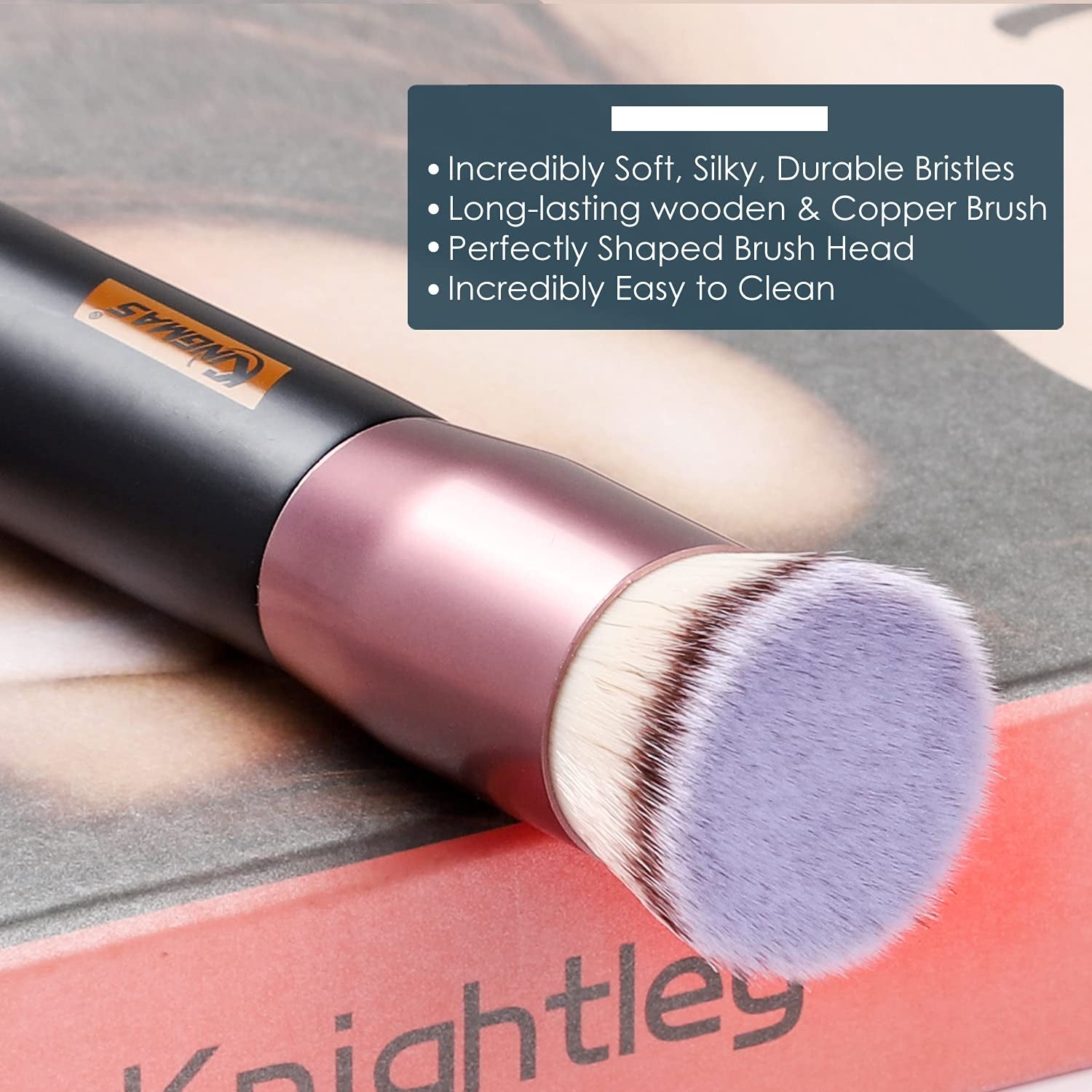 Flat Top Foundation Brush, Premium Kabuki Makeup Brush for Liquid, Blending, Cream, Powder,Blush Buffing Stippling Face Makeup Tools (Black, a (Flat Top)) Health & Beauty > Personal Care > Cosmetics > Cosmetic Tools > Makeup Tools KINGMAS   