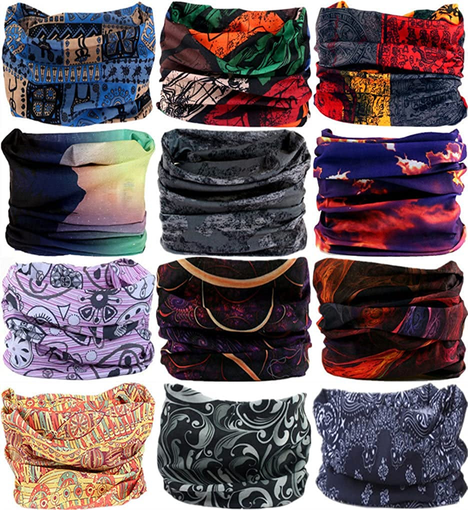 VANCROWN Neck Gaiter Headband Headwear Head Wrap Face Mask Magic Scarf Bandana for Men and Women Apparel & Accessories > Clothing Accessories > Bandanas & Headties VANCROWN 12pcs.painting  