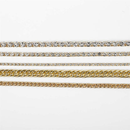 Kelistom Cuban Link Rhinestone Tennis Anklet Set for Women Teen Girls, 18K Gold or White Gold Plated Chain Ankle Bracelets for Women with Extension Apparel & Accessories > Jewelry > Anklets kelistom   