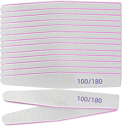Lofuanna Nail File 15 PCS Professional Double Sided Acrylic Nail File,Washable Nail File Manicure Tools for Poly Nail Extension Gel and Acrylic Nails Tools Suit for Home Salon (100/180 Grit) Health & Beauty > Personal Care > Cosmetics > Cosmetic Tools > Nail Tools lofuanna 100/180 grit  
