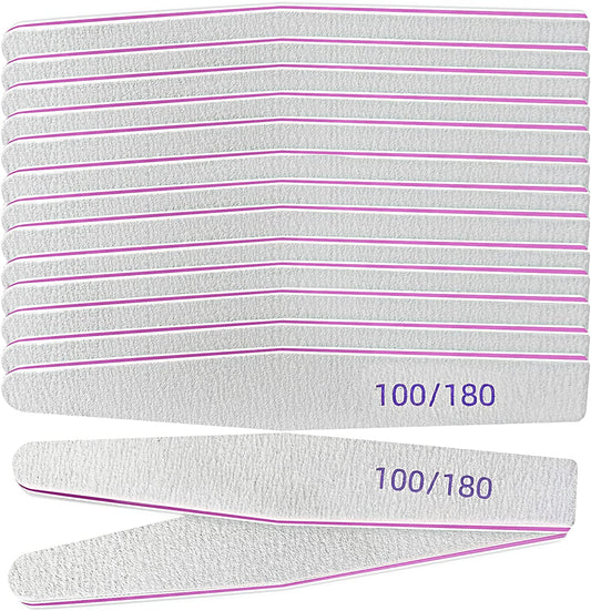 Lofuanna Nail File 15 PCS Professional Double Sided Acrylic Nail File,Washable Nail File Manicure Tools for Poly Nail Extension Gel and Acrylic Nails Tools Suit for Home Salon (100/180 Grit) Health & Beauty > Personal Care > Cosmetics > Cosmetic Tools > Nail Tools lofuanna 100/180 grit  