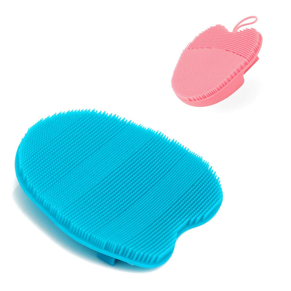 INNERNEED Super Soft Silicone Face Cleanser and Massager Brush Manual Facial Cleansing Brush Handheld Mat Scrubber for Sensitive, Delicate, Dry Skin (Pack of 4) Health & Beauty > Personal Care > Cosmetics > Cosmetic Tools > Skin Care Tools INNERNEED Pink With 1 Body Brush Blue  