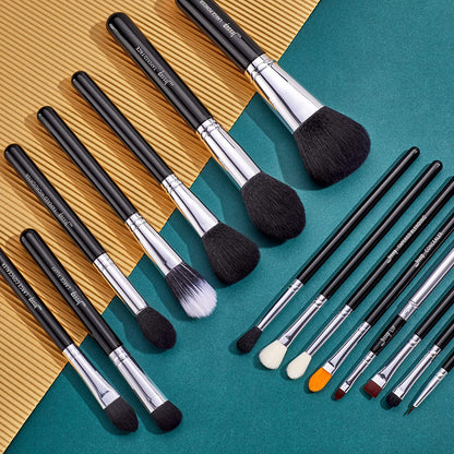 Jessup Pro Makeup Brushes 15 Pcs Makeup Brush Set Beauty Cosmetics Make up Powder Foundation Eyeshadow Eyeliner Blending Lip Brush Tools (Black /Silver) T092 Health & Beauty > Personal Care > Cosmetics > Cosmetic Tools > Makeup Tools Jessup   