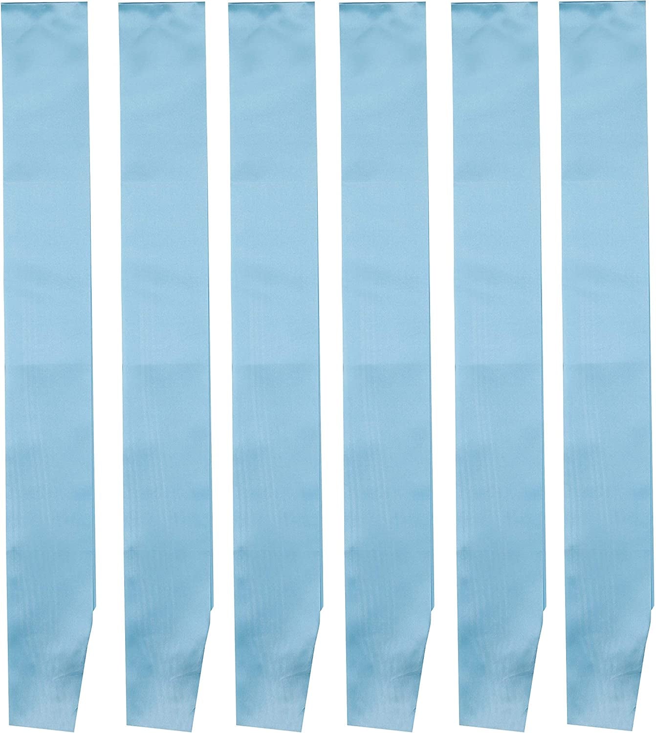 I-MART Blank Satin Sash, Princess, Beauty Queen, Homecoming, Winner, Mayor, Make Your Own Pins, Party Plain Pageant Sashes (Pack of 6 - Black) Apparel & Accessories > Clothing Accessories > Sashes I-MART Pack of 6 - Light Blue  