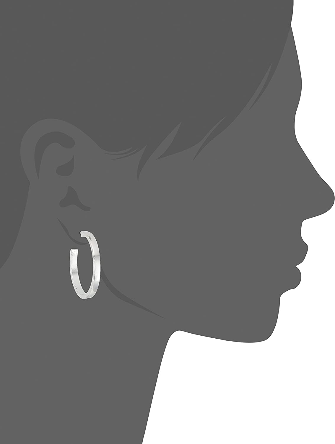 GUESS "Basic" Silver Logo Open Hoop Earrings Apparel & Accessories > Jewelry > Earrings GUESS   