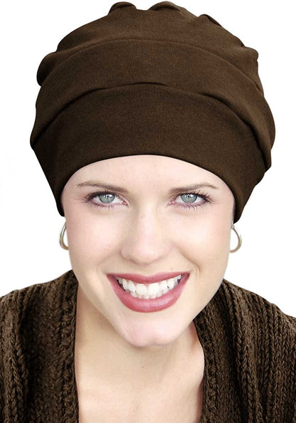 Headcovers Unlimited Three Seam Turban - 100% Cotton Hat Apparel & Accessories > Clothing Accessories > Headwear Headcovers Unlimited Brown One Size 