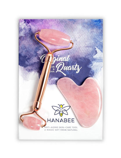 Gua Sha Jade Roller,Rose Quartz Face Roller Skin Care Tools,Beauty Facial Massager,Eye Roller for Puffy Eyes,Self Care Gifts for Women,Hanabee Skincare Sets & Kits (Moonstone) Health & Beauty > Personal Care > Cosmetics > Cosmetic Tools > Skin Care Tools HANABEE Rose  