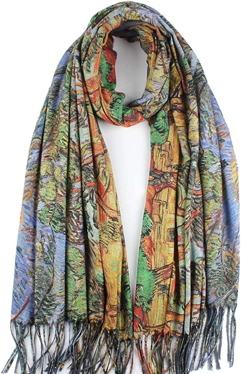 Soft Cashmere Feel Scarf for Women Elegant Art Print Winter Warm Scarves Large Shawl Wrap Monet Klimt Van Gogh Gifts Apparel & Accessories > Clothing Accessories > Scarves & Shawls Umjetnost C49  