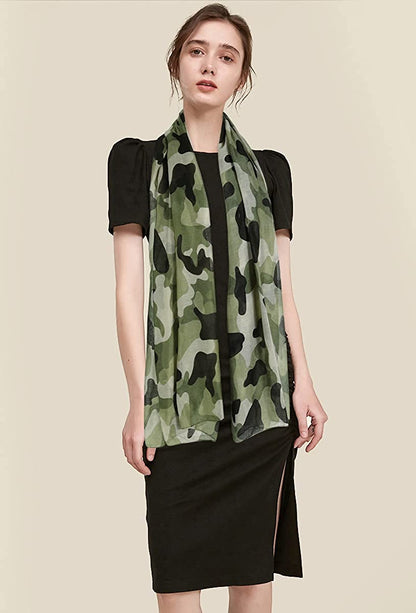 GERINLY Scarves - Lightweight Summer Travel Scarf Camouflage Print Shawl Wrap Apparel & Accessories > Clothing Accessories > Scarves & Shawls GERINLY   
