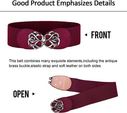 Women Stretchy Vintage Dress Belt Elastic Waist Cinch Belt CL413 Apparel & Accessories > Clothing Accessories > Belts GRACE KARIN   