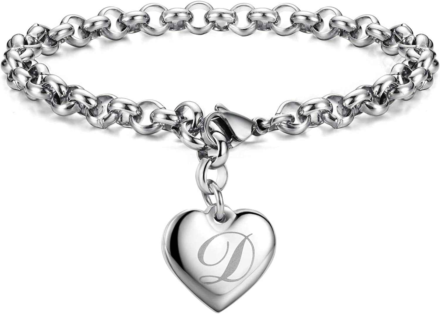 Heart Initial Charm Bracelets for Teen Girls Letters Alphabet Bracelet Jewelry for Girls Gifts for Teenage Girls Apparel & Accessories > Jewelry > Bracelets Monily D  