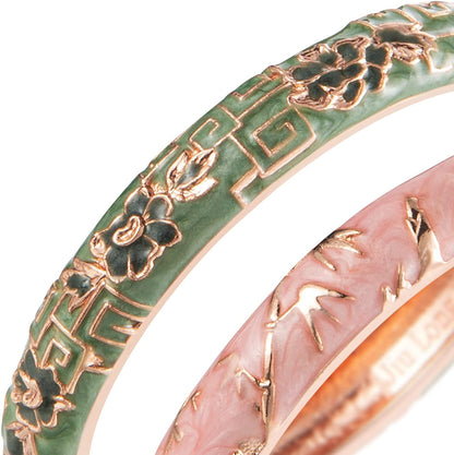 UJOY Cloisonne Bracelet Butterfly Gold Hinge Indian Cuff Bangle Enameled Jewelry Flower Bracelets for Women Gift Box 55A114 Apparel & Accessories > Jewelry > Bracelets UJOY   