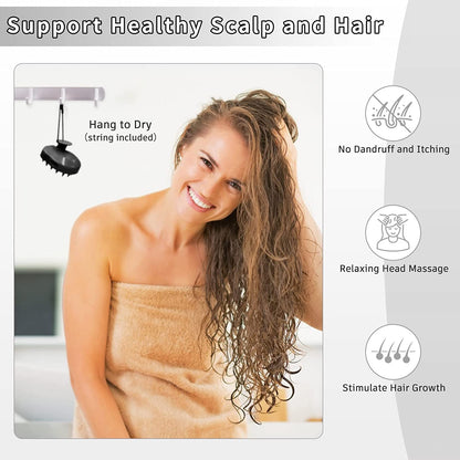 FREATECH Scalp Massager Shampoo Brush with Soft & Flexible Silicone Bristles for Hair Care and Head Relaxation, Ergonomic Scalp Scrubber/Exfoliator for Dandruff Removal and Hair Growth, Black Health & Beauty > Personal Care > Hair Care FREATECH   