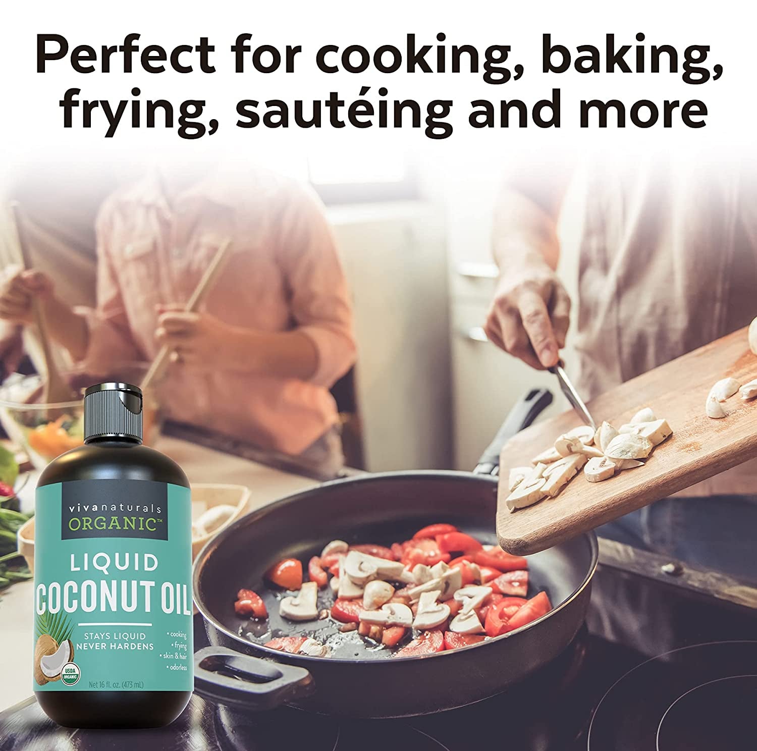 Organic Liquid Coconut Oil for Cooking, Baking, Skin and Hair Care - Stays Liquid Permanently, Organic Coconut Oil for Skin, Non-Gmo and USDA Organic Coconut Oil for Hair, 16 Oz Health & Beauty > Personal Care > Hair Care Viva Naturals   