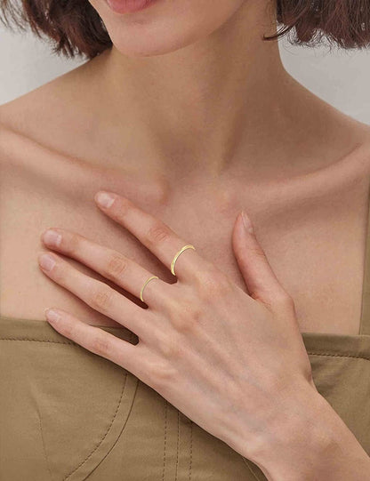 8PCS 14K Gold/Silver Plated Stacking Ring Set for Women Teen Dainty Thumb Stackable Rings Gold Heart CZ Statement Rings Plain Band Size 4-11