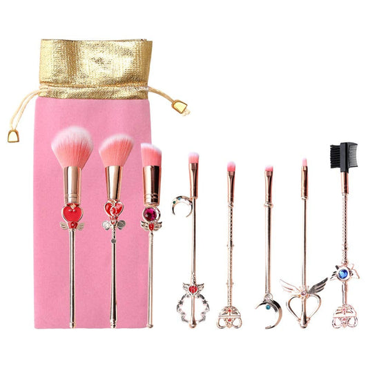 8Pcs Makeup Brushes Set,Wechip Moon Magical Sailor Cosmetic Brush Tool for Eyebrow Face Powder Foundation Blending Blush Concealer Health & Beauty > Personal Care > Cosmetics > Cosmetic Tools > Makeup Tools WeChip SailorMoon-rose gold  