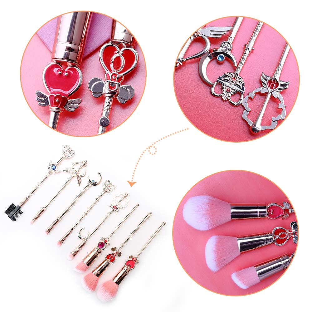 8Pcs Makeup Brushes Set,Wechip Moon Magical Sailor Cosmetic Brush Tool for Eyebrow Face Powder Foundation Blending Blush Concealer Health & Beauty > Personal Care > Cosmetics > Cosmetic Tools > Makeup Tools WeChip   
