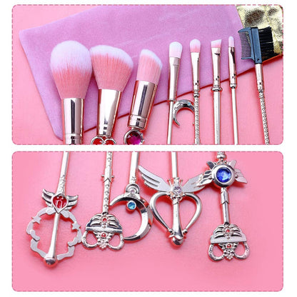 8Pcs Makeup Brushes Set,Wechip Moon Magical Sailor Cosmetic Brush Tool for Eyebrow Face Powder Foundation Blending Blush Concealer Health & Beauty > Personal Care > Cosmetics > Cosmetic Tools > Makeup Tools WeChip   
