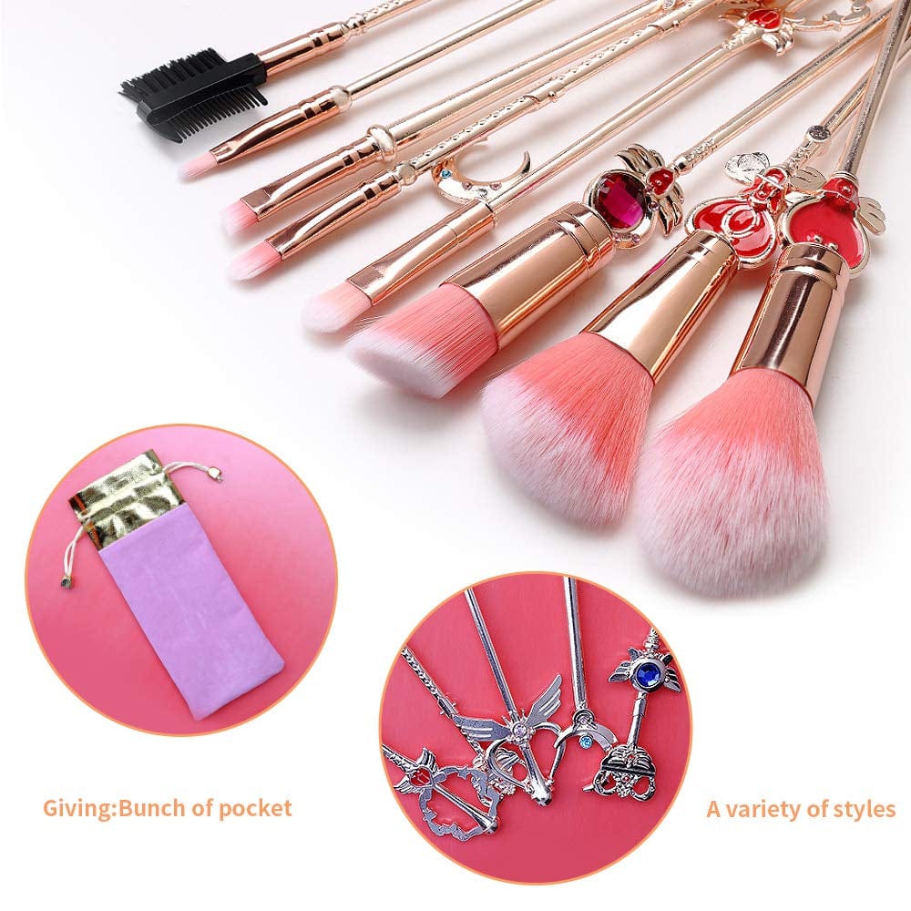 8Pcs Makeup Brushes Set,Wechip Moon Magical Sailor Cosmetic Brush Tool for Eyebrow Face Powder Foundation Blending Blush Concealer Health & Beauty > Personal Care > Cosmetics > Cosmetic Tools > Makeup Tools WeChip   