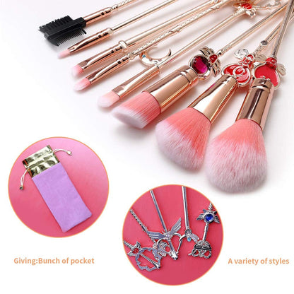 8Pcs Makeup Brushes Set,Wechip Moon Magical Sailor Cosmetic Brush Tool for Eyebrow Face Powder Foundation Blending Blush Concealer Health & Beauty > Personal Care > Cosmetics > Cosmetic Tools > Makeup Tools WeChip   