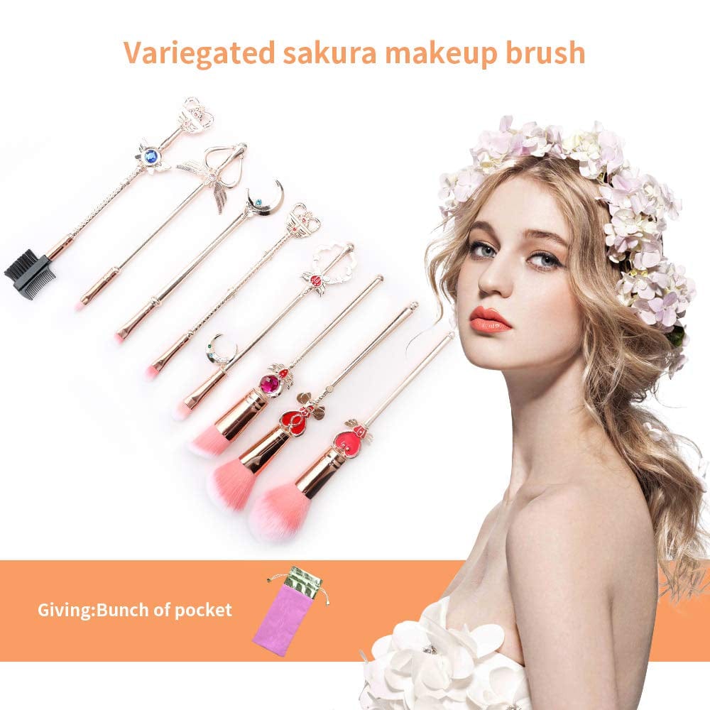 8Pcs Makeup Brushes Set,Wechip Moon Magical Sailor Cosmetic Brush Tool for Eyebrow Face Powder Foundation Blending Blush Concealer Health & Beauty > Personal Care > Cosmetics > Cosmetic Tools > Makeup Tools WeChip   