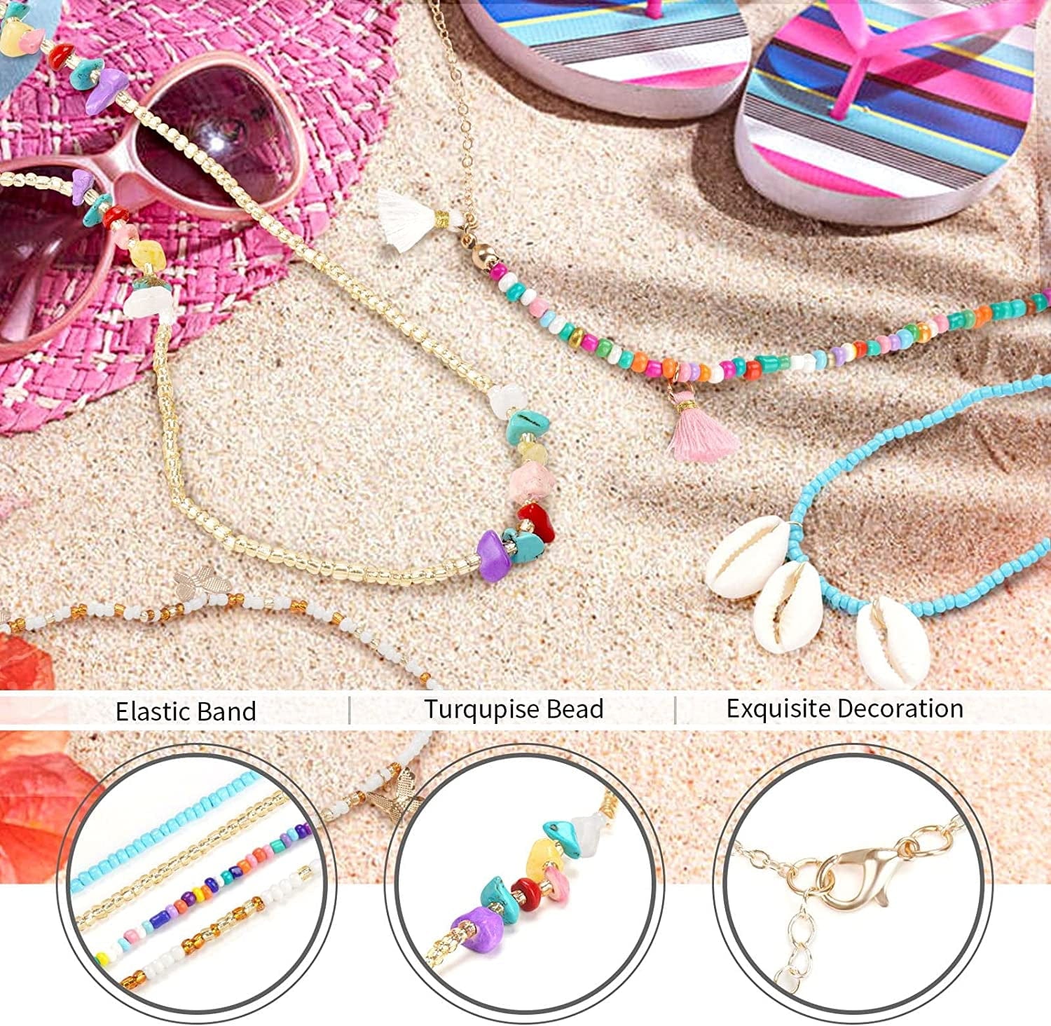 8PCS Waist Chains for Women,Colorful Summer Elastic African Waist Beads,Gold Belly Chain Jewelry,Butterfly Crystal Beach Boho Bikini Body Chain,Adjustable Stomach Beads, Bra Chain,Chest Chain Set Apparel & Accessories > Jewelry > Body Jewelry Z&C Hana   