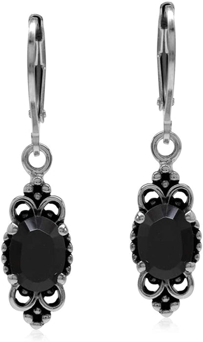 8X6Mm Oval Shape 925 Sterling Silver Bali Balinese Style Leverback Dangle Earrings…