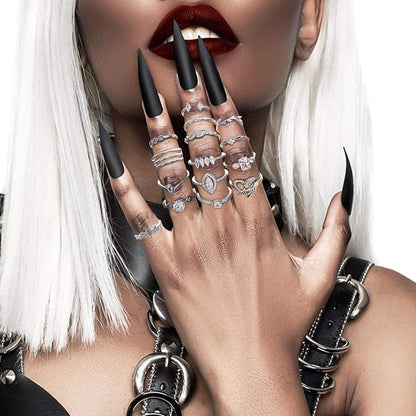 9-15PCS Knuckle Stacking Rings Set for Women Crystal Rhinestone Finger Statement Ring Sets Vintage Joint Knot Mid Rings for Teen Girls Stackable Rings Jewelry Accessories