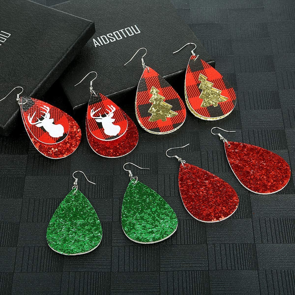9-24 Pairs Faux Leather Earrings Set for Women Teardrop Drop Dangle Earrings Jewelry Gift …