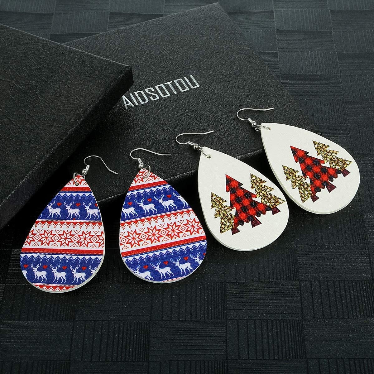9-24 Pairs Faux Leather Earrings Set for Women Teardrop Drop Dangle Earrings Jewelry Gift …