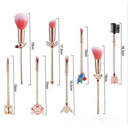 9 Pcs Sakura Makeup Brushes Set with Drawstring Bag Make up Cleaning Egg,Metallic Wand Cosmetic Makeup Tool Kit Health & Beauty > Personal Care > Cosmetics > Cosmetic Tools > Makeup Tools Yi-gog   