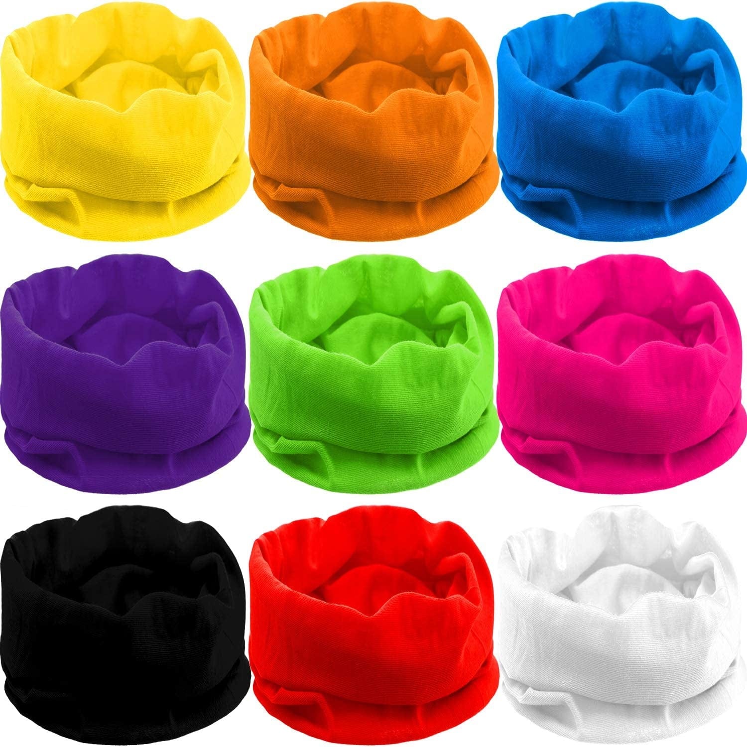 9 Pieces Outdoor Multifunctional Sport Headwear, Elastic Seamless Headband Face Bandana Mask Apparel & Accessories > Clothing Accessories > Headwear Blulu Orange, Red, Black, Yellow, Purple, Rose Red, Blue, White, Fluorescent Yellow  