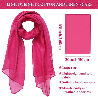 9 Pieces Women Scarf Shawl Wrap Head Scarves Big Head Scarf Soft Linen Scarf, Candy Color Apparel & Accessories > Clothing Accessories > Scarves & Shawls Patelai   