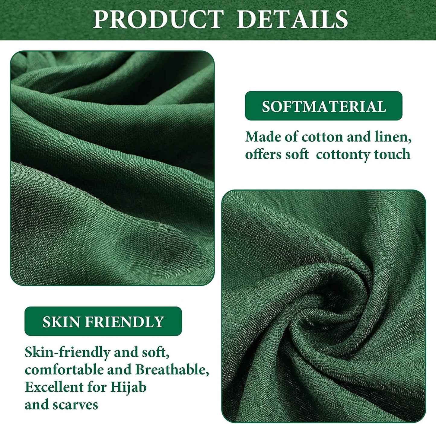 9 Pieces Women Scarf Shawl Wrap Head Scarves Big Head Scarf Soft Linen Scarf, Candy Color Apparel & Accessories > Clothing Accessories > Scarves & Shawls Patelai   