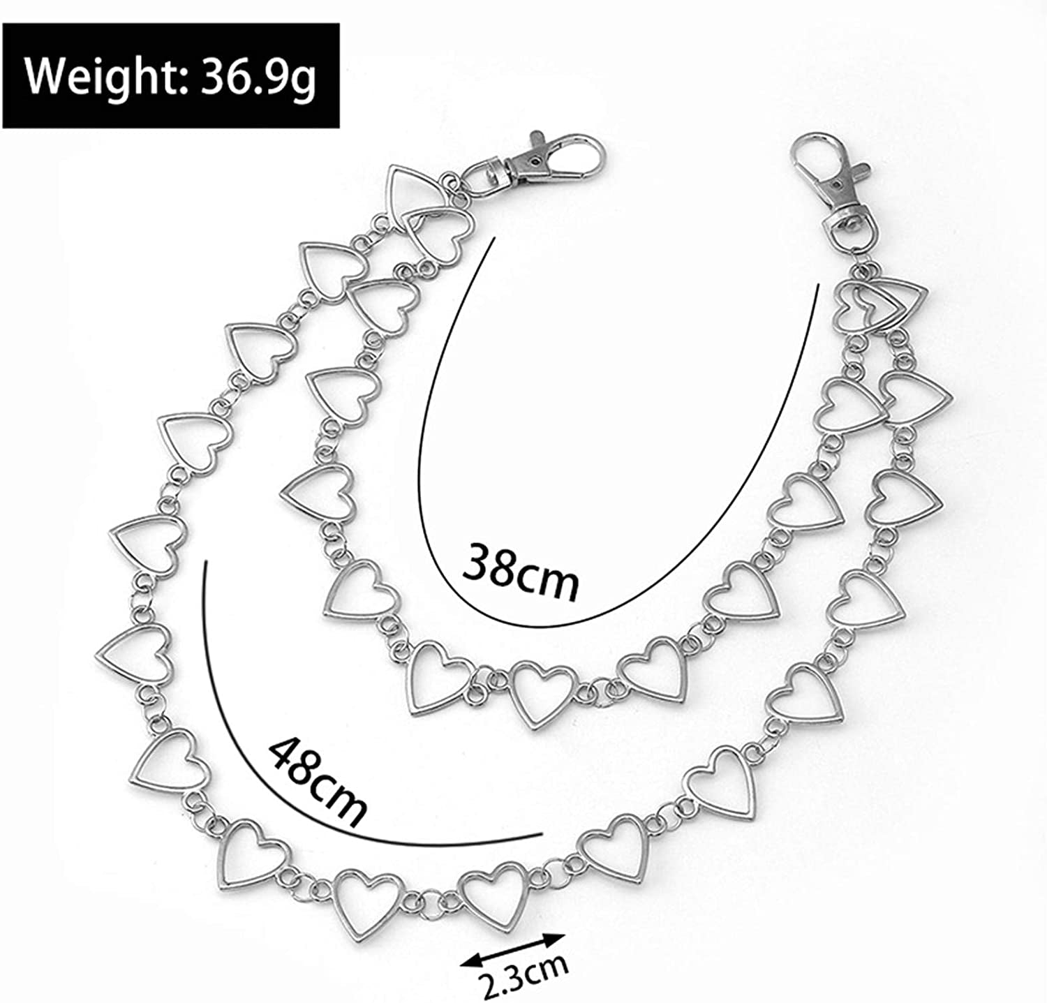 N/Q Punk Gothic Layered Hollow Love Heart Butterfly Star Belly Waist Chain Belt for Women Girls Men Boys Hip Hop Rock Multilayer Unisex Resin Cartoon Colorful Bear Animal Insect Body Jewelry Apparel & Accessories > Jewelry > Body Jewelry N/Q   