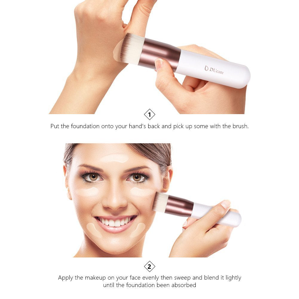 Foundation Brush,Ducare Flat Top Kabuki Brush Synthetic Professional Makeup Brush Liquid Blending Mineral Powder Buffing Stippling Makeup Tools, Rose Golden/White Health & Beauty > Personal Care > Cosmetics > Cosmetic Tools > Makeup Tools Doremi Beauty   