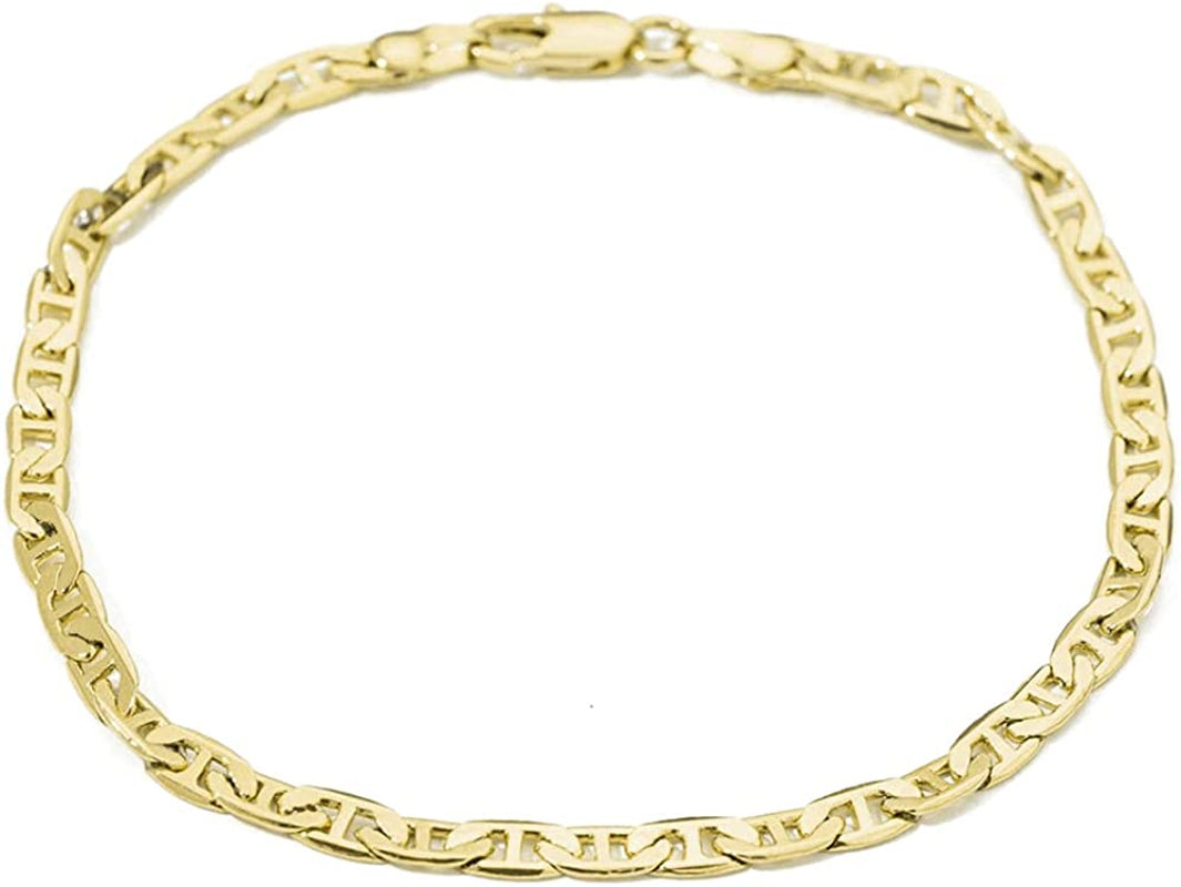 Kelistom Gold Anklet for Women Teen Girls, 14K Gold / 18K Gold/Platinum Plated Flat Mariner Link Chain Ankle Bracelets for Women 9 10 11 Inches Apparel & Accessories > Jewelry > Anklets Tomlee 14K Gold 11.0 Inches 