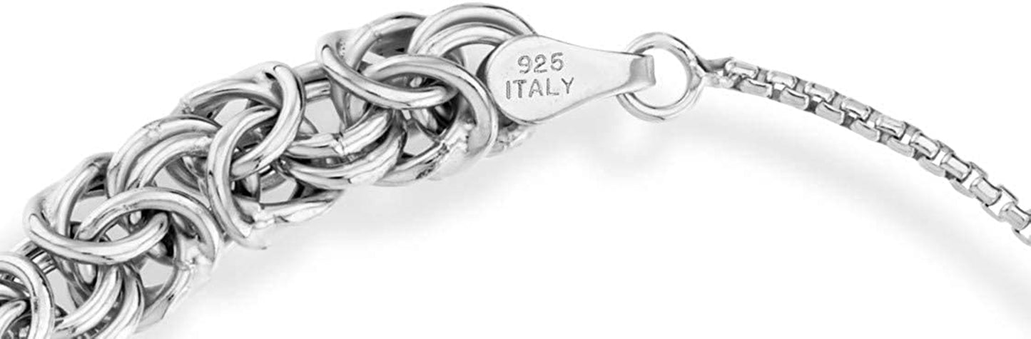 Miabella 925 Sterling Silver Italian Byzantine Bolo Bracelet for Women, Adjustable Bracelet Handmade in Italy Apparel & Accessories > Jewelry > Bracelets Miabella   