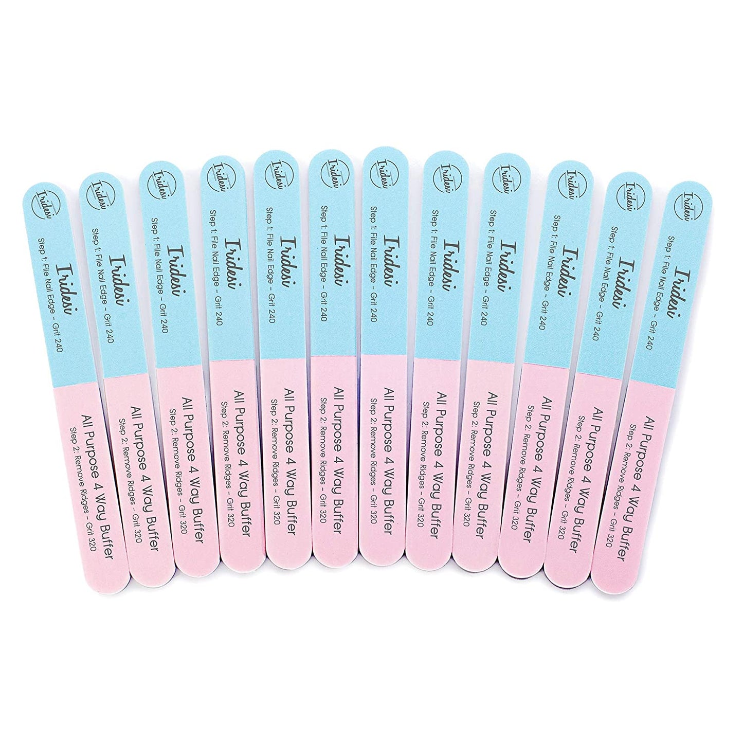 Iridesi 4 Way Finger Nail File and Buffer, Emery Boards for Natural Nails, 4 Fingernail Files in 1, Professional Filer Board and Shiners, 7 Inches Long, Salon Supplies Buffers Shine Kit, 12 Pack Health & Beauty > Personal Care > Cosmetics > Cosmetic Tools > Nail Tools Iridesi   