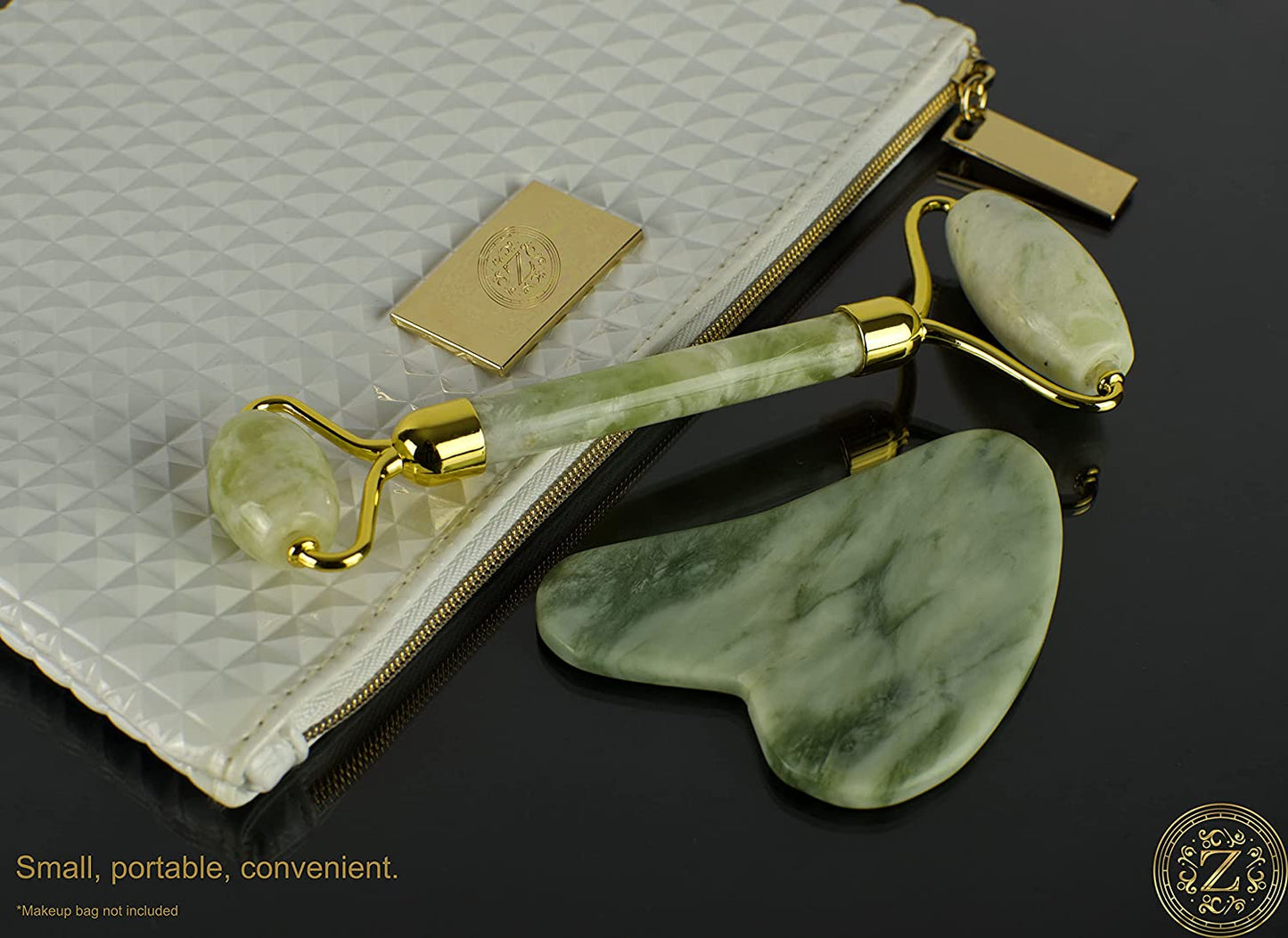 Jade Roller and Gua Sha Set - Luxury Facial Skincare Set by Zamlinco - Jade Stone Anti-Aging Skin Care Tools for Face, Eyes, Neck and Body | Reduce Fine Lines and Wrinkles Naturally Health & Beauty > Personal Care > Cosmetics > Cosmetic Tools > Skin Care Tools Zamlinco   